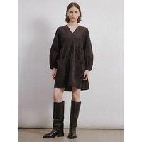Albaray Short Cord Pocket Dress - Brown