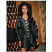 Albaray Cocoon Sleeve Taffeta Dress - Black