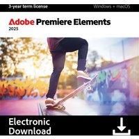 Adobe Premiere Elements 2025 Digital Download for Windows Or Mac, for 1 User - 3 Year License, 3 Year License Included, White