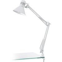 Table Desk Lamp Colour Shiny White Moveable In Line Switch Bulb E27 1x40W