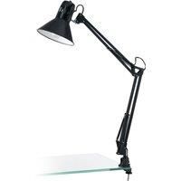 Table Desk Lamp Shiny Black Steel Moveable In Line Switch Bulb E27 1x40W
