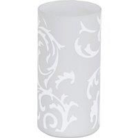 Table Lamp Colour Shade White Printed Glass In Line Switch Bulb E14 1x60W