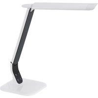 Table Desk Lamp White Steel Black Plastic Touch On/Off Bulb LED 6W Included