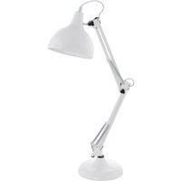 Table Desk Lamp Adjustable Colour White Flexible In Line Switch Bulb E27 1x40W