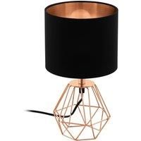 Table Lamp Colour Copper Base Shade Black Copper Fabric Bulb E14 1x60W