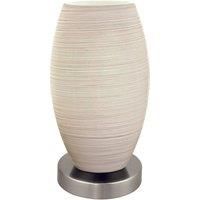 Table Lamp Colour Satin Nickel Shade White Glass Wiping Technique Bulb E27 1x40W