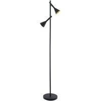 Floor Lamp Light Black Gold Leaf Shade Black & Gold Leaf Bulb GU10 2x5W Incl