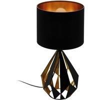 Table Lamp Desk Light Black Shade & Copper Geometric 1 x 60W E27 Bulb