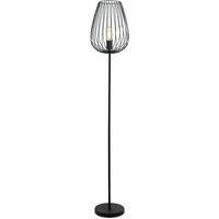 Standing Floor Lamp Light Black Steel 1 x 60W E27 Bulb Tall Living Room