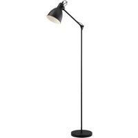 Adjustable Arm Floor Lamp Light Black & White Shade 1 x 40W E27 Bulb