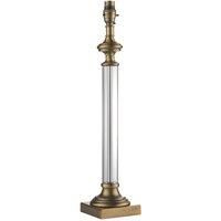 Table Lamp - Antique Brass & Clear Glass - 10W LED E27 - Bedside Light Base Only