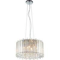 Ceiling Pendant Light Clear Crystal & Chrome Plate 5 x 28W G9 Dimmable