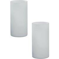 2 PACK Table Desk Lamp Shade White Glass Opal Matt In Line Switch E14 1x60W
