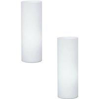 Loops 2 PACK Table Lamp Colour Shade White Glass Opal Matt In Line Switch E27 1x60W