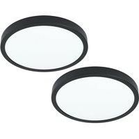 2 PACK Wall / Ceiling Light Black 285mm Round Surface Mounted 20W LED 4000K