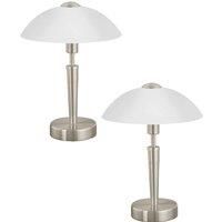 Loops 2 PACK Table Lamp Colour Satin Nickel Shade White Satinized Glass E14 1x60W in Metallics