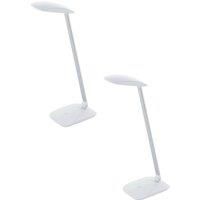 2 PACK Table Desk Lamp Colour White Touch On/Off Dimming Bulb LED 4.5W Included
