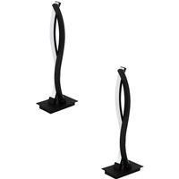 2 PACK Table Desk Lamp Colour Black Shade White Plastic Bulb LED 10W Included