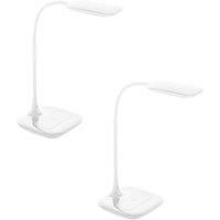 2 PACK Table Desk Lamp Colour White Touch On/Off Dimming Bulb LED 3.4W Included