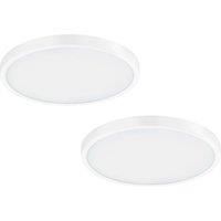 2 PACK Wall / Ceiling Light White 400mm Round Surface Mounted 25W LED 3000K