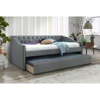 Upholstered Grey Fabric Chesterfield Style Guest Bed