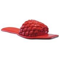 IVACHY Women's Slider Flat Mules in Red | Size: 7.5