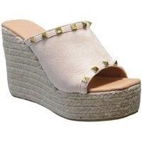 IVACHY Women's Summer Open Toe Espadrille Sandals in Nude | Size: 6