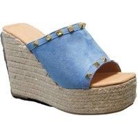 IVACHY Women's Summer Open Toe Espadrille Sandals in Blue | Size: 3