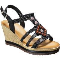 IVACHY Women's Summer Braided Strappy Sandals in Black | Size: 7.5