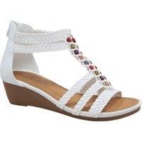IVACHY Women's Summer Braided Sandals in White | Size: 7