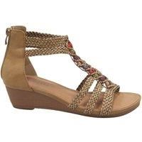 IVACHY Women's Summer Braided Sandals in Camel | Size: 4