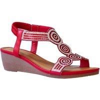 IVACHY Women's Sandal Crystal Sparkling Shine Wedge Heel in Red | Size: 4
