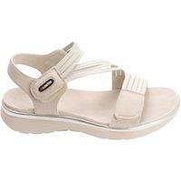 IVACHY Women's Sporty Comfort Sandals with Adjustable Velcro Straps in Beige | Size: 4