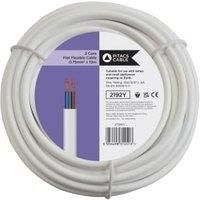 White 2 Core Flat Flexible Cable 2192Y - 0.75mm2 x 10m