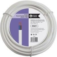 White 2 Core Round Flexible Cable 3182Y - 1.5mm2 x 10m
