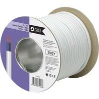 White 2 Core Round Flexible Cable 3182Y - 1.5mm2 x 25m