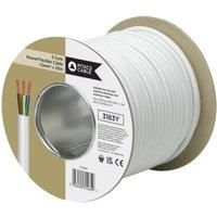 White 3 Core Round Flexible Cable 3183Y - 1.5mm2 x 25m