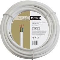 White 3 Core Round Flexible Cable 3183Y - 2.5mm2 x 10m