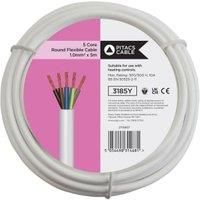 White 5 Core Round Flexible Cable 3185Y - 1.0 mm2 x 5m