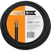 Black 3 Core Pond Flexible Cable 3183P - 0.75mm2 x 10m