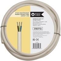 White 3 Core Heat Resistant Rubber Flexible Cable 3183TQ - 2.5mm2 x 5m