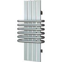 Time 630mm x 300mm 1794BTU Silver Curved Designer Towel Radiator (155KL)