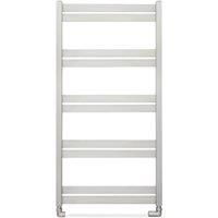 Time 1030mm x 530mm 1185BTU Silver Flat Designer Towel Radiator (157KL)