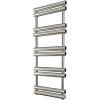 Time 1275mm x 500mm 2493BTU Silver Flat Designer Towel Radiator (347KL)
