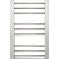 Time 560mm x 380mm 502BTU Silver Flat Designer Towel Radiator (208KL)