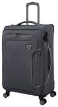 IT Luggage Expandable 8 Wheel Soft Suitcase-Medium, Charcoal