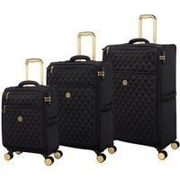 IT Luggage Set of Three Glimmering Soft Shell Suitcases