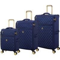 IT Luggage Set of Three Glimmering Soft Shell Suitcases