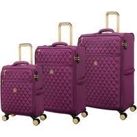 IT Luggage Set of Three Glimmering Soft Shell Suitcases