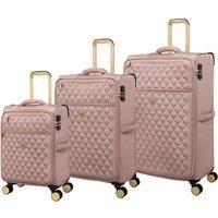 IT Luggage Set of Three Glimmering Soft Shell Suitcases